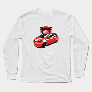 Red Yaris MK2 Hatchback Long Sleeve T-Shirt